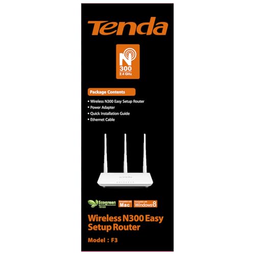 Tenda N301 Router Inalambrico Wi-Fi 300 MBps, 2 Antenas 5dBi, Puertos Fast Ethernet, Puerto USB, Boton WPS, Blanco