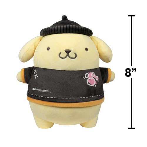 Hello Kitty and Friends Series 2, Pompompurin - Peluche Punks de 8 Pulgadas, Exclusivo de Amazon, Producto Oficial de Sanrio de Jazwares, a Partir de 6 años