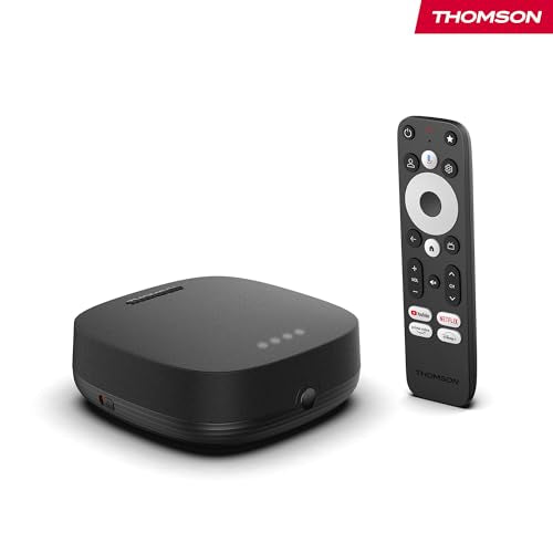 Streaming Box Thomson Plus 270 Negro con Altavoz Integrado y Google TV 4K UHD