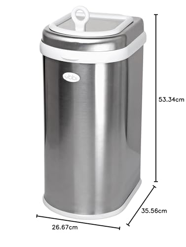 Cubo de Basura para Mascotas Ubbi Cromado con Bloqueo de Olores para Arena de Gatos