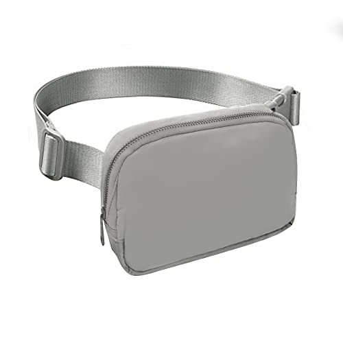 Cangurera Deportiva, Riñoneras Deportiva con Tela Impermeable de Amplia Capacidad, Bolsas de Crossbody Cinturón de Viaje de Seguridad para Pasaporte, Efectivo y Tarjetas,Cinturón Ajustable (Gris)