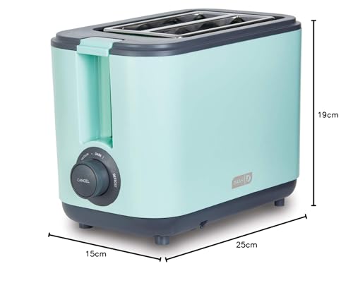 Dash 2 Slice, Extra Wide Slot Easy Toaster with Cool Touch + Defrost Feature, for Bagels, Specialty Breads & other Baked Goods - Aqua