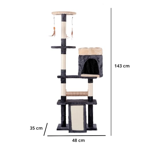 Fancy Pets Mueble/Rascador para Gato Tripoli de 143 Centímetros de Altura