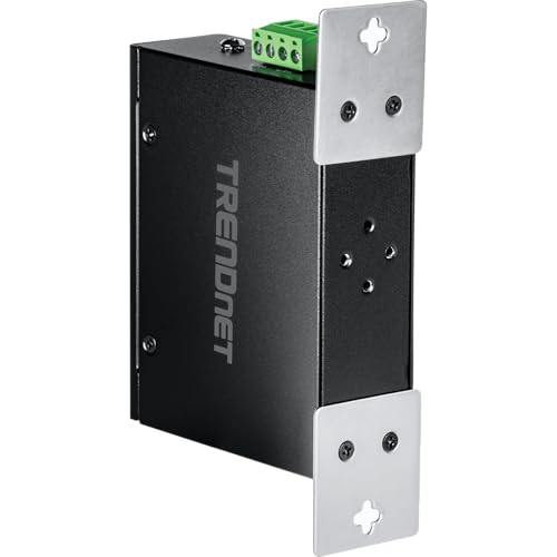 TRENDnet 5-Port Industrial Unmanaged Fast Ethernet DIN-Rail Switch, 5 x Fast Ethernet Ports, IP30, Operating Temperature Range of -40° – 75°C (-40° – 167°F), Lifetime Protection, Black, TI-E50