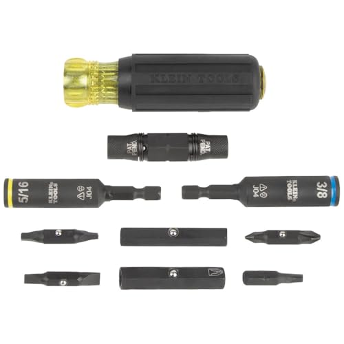 Klein Tools 32501HD KNECT - Juego de destornilladores multipuntas y tuercas con clasificación de impacto de 46 piezas con funda MODbox, 39 bits, 4 destornilladores de tuerca, soporte de brocas, mango