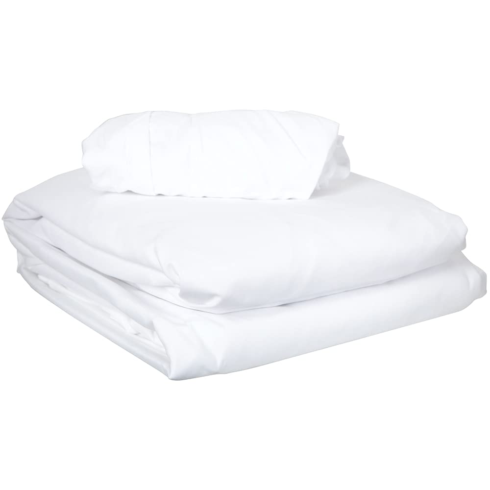 ForPro Professional Collection - Juego de sábanas de masaje ForPro Premium de microfibra de 3 piezas, blancas, ultraligeras, resistentes a las manchas y las arrugas, incluye sábana plana de masaje, sábana bajera ajustable para masajes y funda de masaje pa