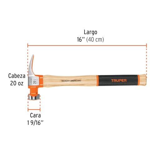 Martillo Truper Hickory California Ripper boca fresada 20 oz