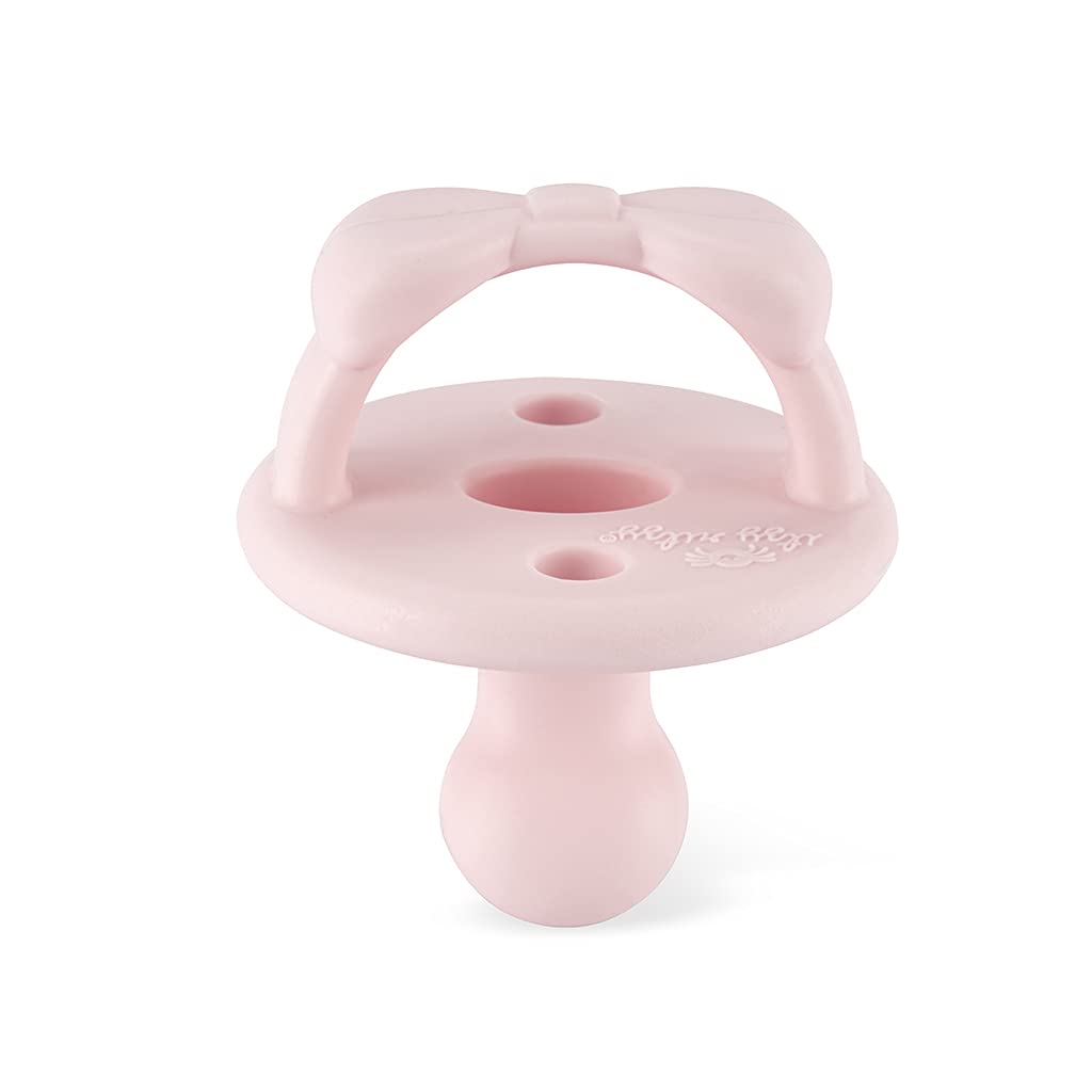 Itzy Ritzy Sweetie Chupetes de silicona ortodónticos con mango plegable y dos agujeros de aire para mayor seguridad, juego de zapatillas de ballet y onagra, para edades de 6 a 18 meses, OSP8324618
