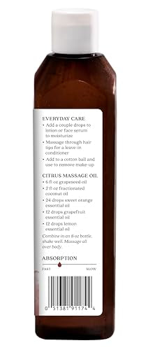 Aura Cacia Natural Skin Care Oil, Harmonizing Grapeseed with Vitamin E, 16 Fluid Ounce