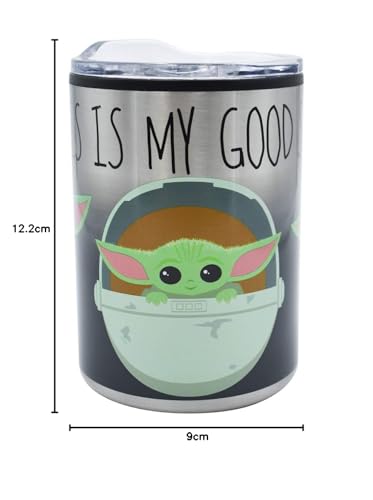 Fun Kids Disney 2415-3498 Vaso Térmico Termo para Café The Child Mandalorian Star Wars de Acero Inoxidable de Doble Pared de 350 Mililitros 1 Pieza