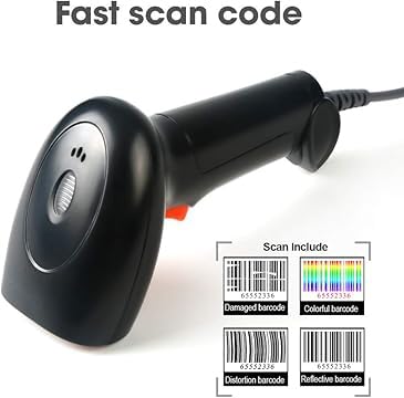Escáner de Código de Barras USB Portátil Automático para Supermercado y Almacén