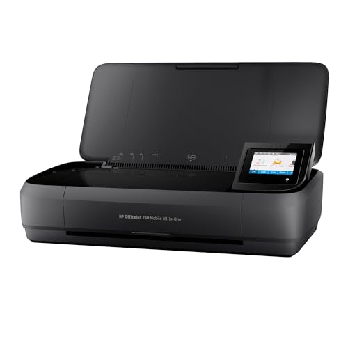 HP Impresora OfficeJet 250 Portátil, Todo-En-Uno, Color, Wi-Fi, Bluetooth, Smart App, Imprime, Copia y Escanea, Negro (CZ992A)
