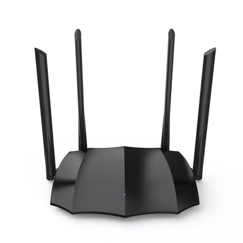 Tenda AC8 Router WiFi AC1200, Doble Banda (5GHz/2.4GHz), WiFi Router Inalámbrico, Modo Punto de Acceso, 4 * 6dBi Antenas Externas, WAN/LAN Puertos Gigabit, Penetración de Paredes, IPV6, Mu-MiMo