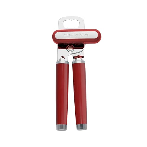 KitchenAid - Abrelatas y abrebotellas multifunción clásico fácil de usar, rueda de corte de acero inoxidable afilada, asas ergonómicas suaves, rojo imperio