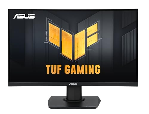 ASUS TUF Gaming Monitor Curvado de 24 Pulgadas (23.6 Pulgadas Visible) - FHD, 180Hz, 1ms, DCI-P3 90%, sincronización Extrema de desenfoque de Movimiento bajo, FreeSync, Mejora de Sombra, Cuidado de