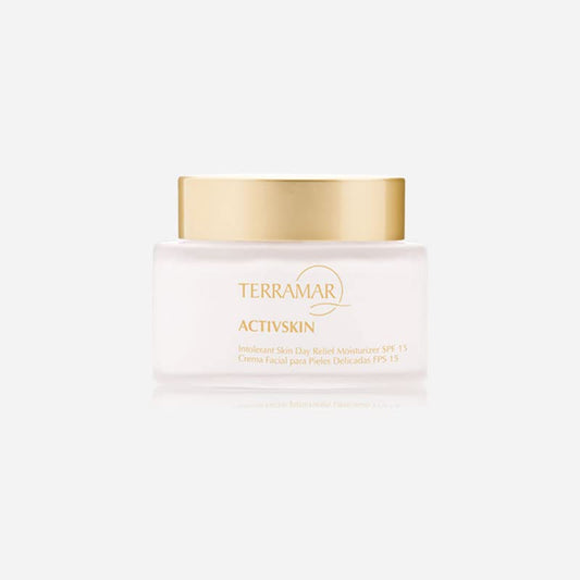 TERRAMAR Crema Facial para Pieles Delicadas FPS 15 + REGALO bisuteria acero inox + Sello en empaque de producto original.