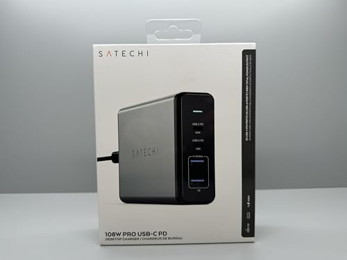 Cargador de Escritorio SATECHI USB-C PD 108W 4 Puertos para MacBook, iPad e iPhone