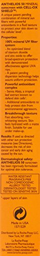 La Roche-Posay Anthelios 50 Mineral Protector solar ultra ligero con SPF 50, 50 ml (1.7 oz)