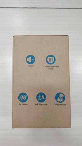 Fuente de Agua AOOGITF Acero Inoxidable Ultra Silenciosa 72 Onzas para Gatos