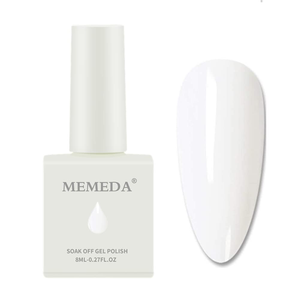 MEMEDA Esmalte de gel para uñas, Milky White, 7.4 ml
