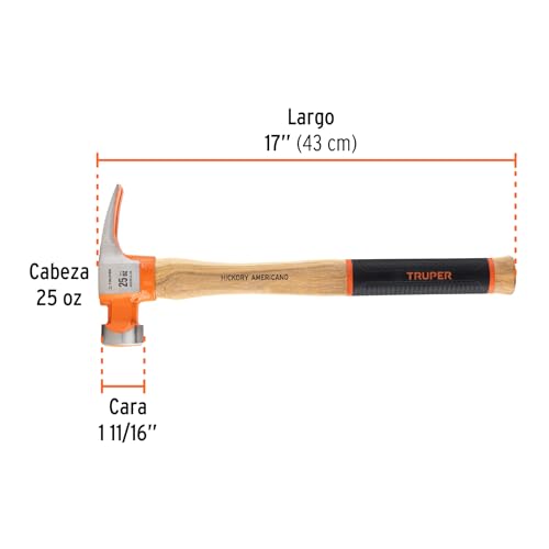 Martillo California Ripper Truper hickory boca fresada 25 oz