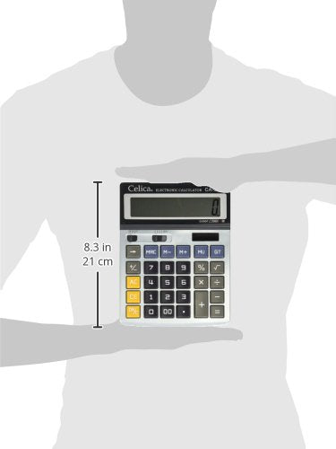 Celica CA-386 Calculadora de Escritorio con Pantalla de 12 Dígitos, Memoria de 4 Teclas, Selector de Decimales