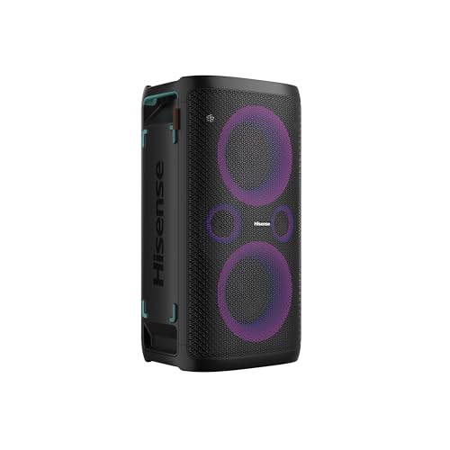 Hisense Ultimate - Altavoz inalámbrico para Fiesta Exterior e Interior con subwoofer, 2.0 CH, 300 W, IPX4 Impermeable, batería de Larga duración, Bluetooth5.0, Modo DJ y Karaoke (HP100)