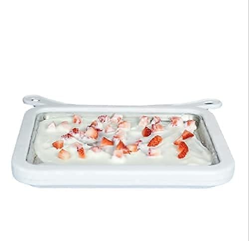 Máquina para hacer helados para niños Duomid enrollada para hacer helados, con 2palas, máquina de yogur congelado, sartén/rollo de helado instantáneo, máquina de sorbete, fabricante de helados, tazón