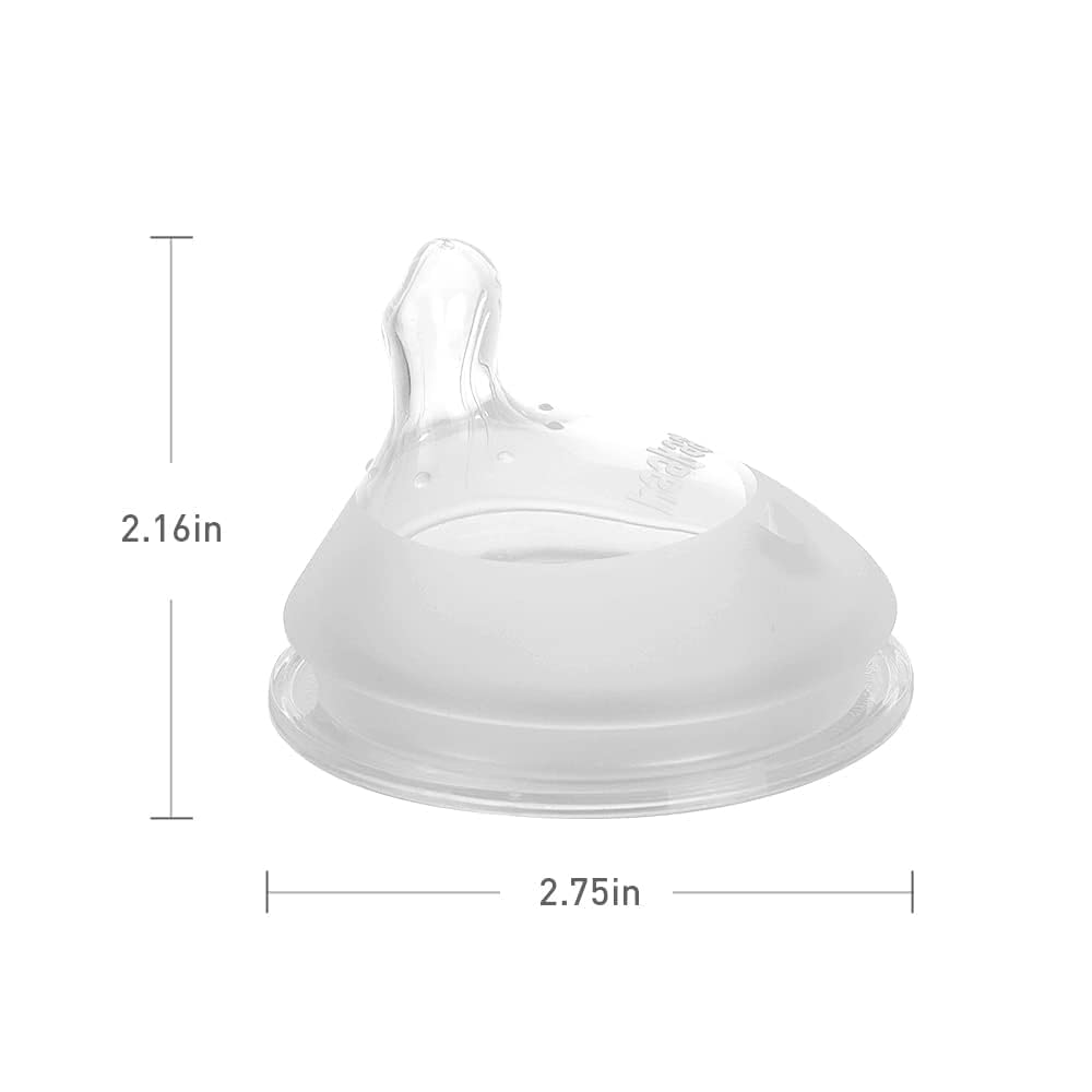 haakaa Haakaa Generación 3. Tetinas de silicona para biberones, anticólicos, de boca ancha, 100% silicona de grado médico, compatibles con todos los biberones Haakaa, paquete de 2 (talla L (2 piezas)