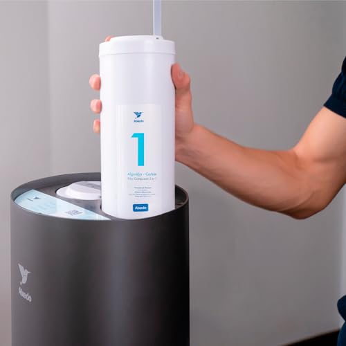 ALXEDO | Cartucho de Repuesto PC-C ALX1 | Algodón, Carbón Activado y Remineralización (PC-C) | Compatible con Purificador de Agua ALX1 | Mejora la Calidad y Sabor del Agua