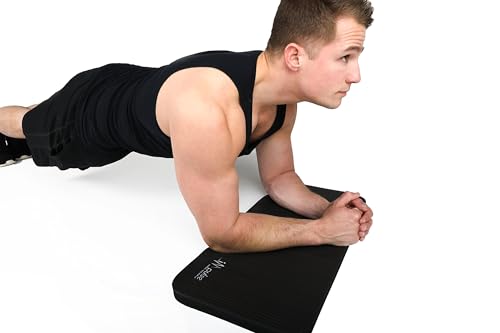 Impulse Fitness - Alfombrilla de rodilla extra gruesa y suave de 1 pulgada (25 mm) que proporciona cojín para arrodillarse y codos, gran alfombrilla de ejercicio portátil para tablones, rodillos