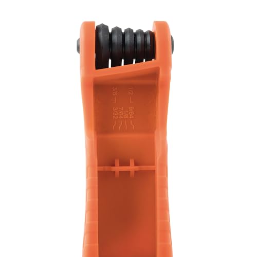 Klein Tools 70550 Juego de llaves hexagonales 11 tamaños SAE, herramienta de llave Allen plegable resistente con llaves hexagonales extralargas