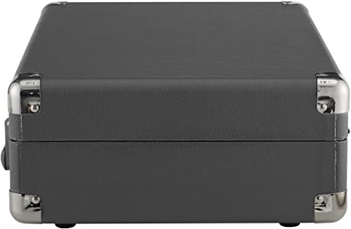 Crosley CR8005F-SG Cruiser Plus Vintage 3-Speed Bluetooth in/out Suitcase Turntable, Slate