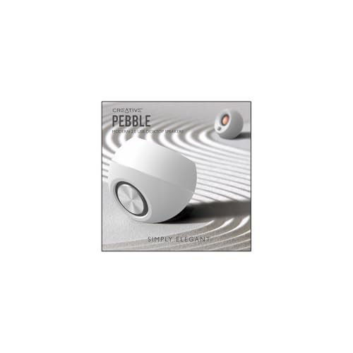 Creative Pebble 2.0 Altavoces de computadora alimentados por USB con Controladores de Campo lejano y radiadores pasivos para PC y portátiles (Blanco)