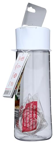 Botella de Plástico Whiskware Blanco a Prueba de Fugas con BlenderBall para Ensaladas Frescas y Caseras