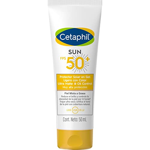 Cetaphil Sun Oil Control FPS 50+ Color 1 pz 50 ml Reduce el Brillo y Controla la Grasa por 12 Hrs con Color Recomendada por Dermatólogos para Piel Sensible