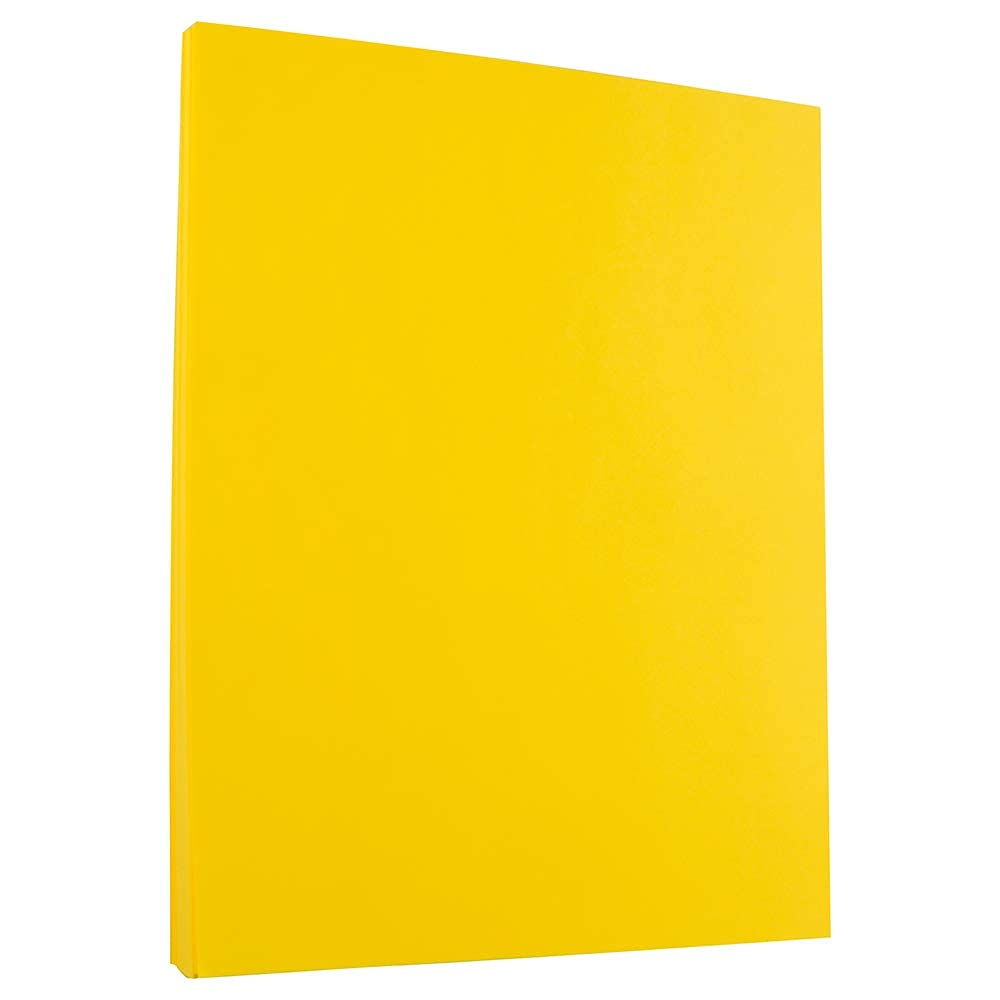 JAM PAPER Papel de color de 26 libras, 90 g/m², 8,5 x 11 pulgadas, amarillo reciclado, 50 hojas por paquete