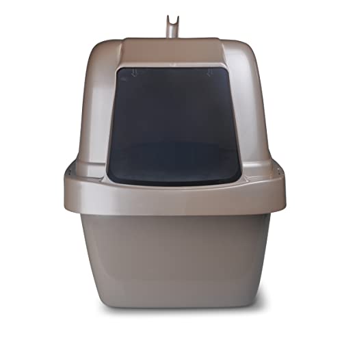 Sartén Grande para Gatos Van Ness Pets Beige con Control de Olores y Capucha