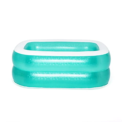 Bestway 54005 Alberca Inflable Rectangular 2.01x1.5X.51cm 2 Anillos Lisa, Verde