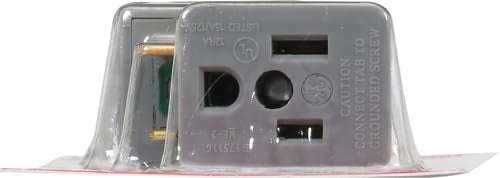 GE Extensor de toma de tierra polarizado, paquete de 2, convierte 2 puntas en 3, fácil de instalar, interior, con certificación UL, gris, 54302