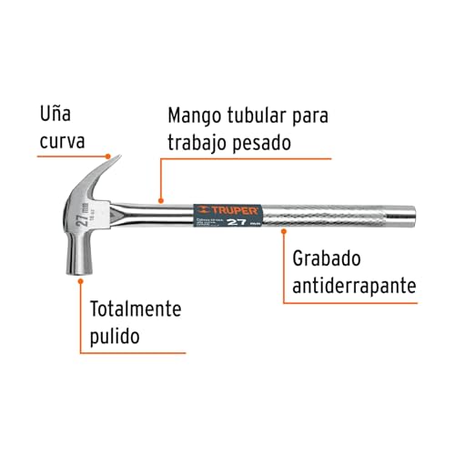 Martillo Truper MAC-27T cónica tubular 27 mm uña curva