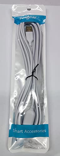 Cable de extensión USB 2.0 Fasgear de 10 pies / 3 m - Cable alargador de carga y sincronización USB macho a hembra (10 pies, blanco)