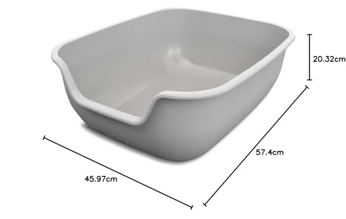 Caja de Arena para Gatos PetFusion Grande Revestimiento Antiadherente Higiene Superior Plástico ABS Fuerte