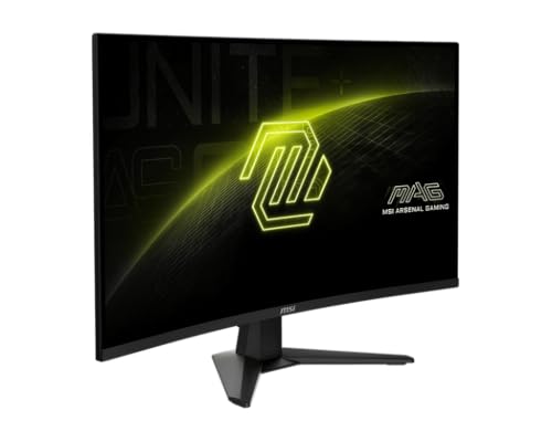MSI mag 32C6X 31.5-Inch 1920 x 1080 (FHD) Computer Monitor, 250Hz, Adaptive-Sync, HDR Ready, HDMI, VGA Port, Display Port,VESA Mountable, Tilt, Speaker, 1ms, Black