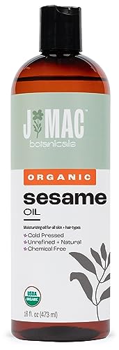 VERSAINSECT Organic Sesame Oil (16 oz Plastic Bottle), Cold-Pressed, Organic Sesame Oil for Skin, ayurveda Body Oil for Massage, Organic & Unrefined Ayurvedic Oil for Skin, Hair, Oil Pulling