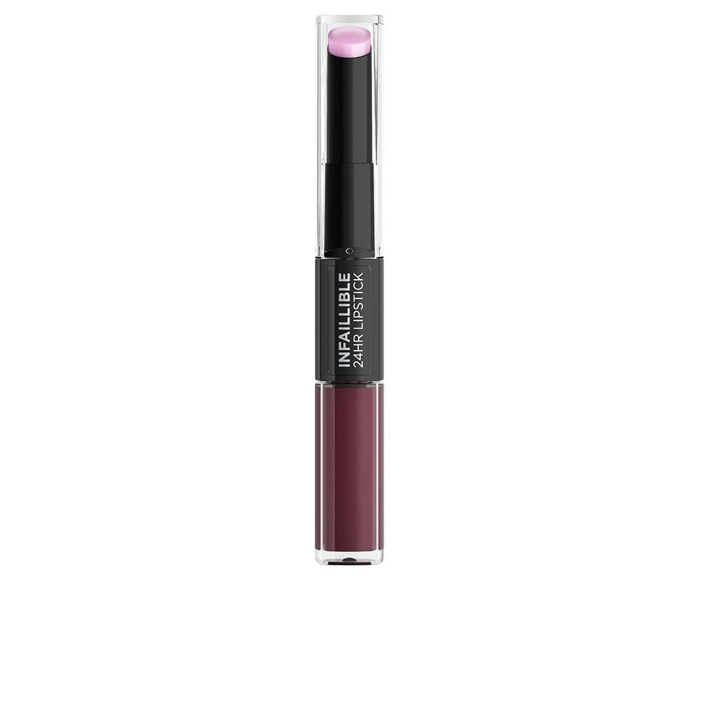 L'Oréal Paris, Infallible 24hr Lipstick, labial de larga duración de dos pasos: líquido y balsamo, Tono 215 Wine O Clock