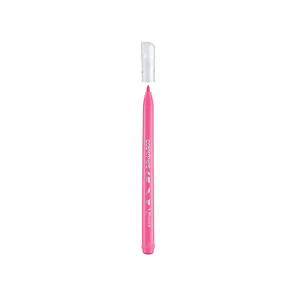 Maped - Plumones Ocean Color Peps - 36 rotuladores de tinta lavable para colorear - Punta mediana bloqueada suave - Bolsa de plástico de 36 colores