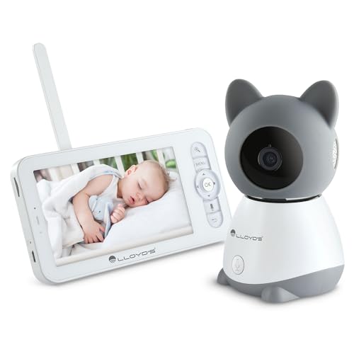 Lloyd's Cámara con Monitor para bebés. Monitoreo y Control Desde su Smartphone. Alertas por detección de Movimiento, de Sonido o por llanto de bebé. 3 melodías de Cuna