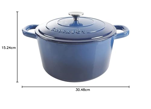 Crock Pot Olla, horno holandés redondo, Sapphire Blue, 7-Quart, 1