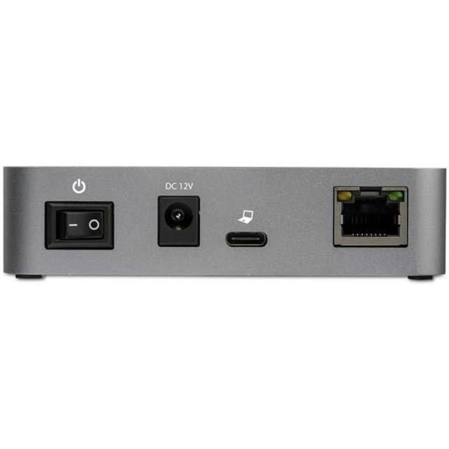 Hub USB C 3 Puertos StarTech.com Negro con Adaptador Ethernet y Carga Rápida